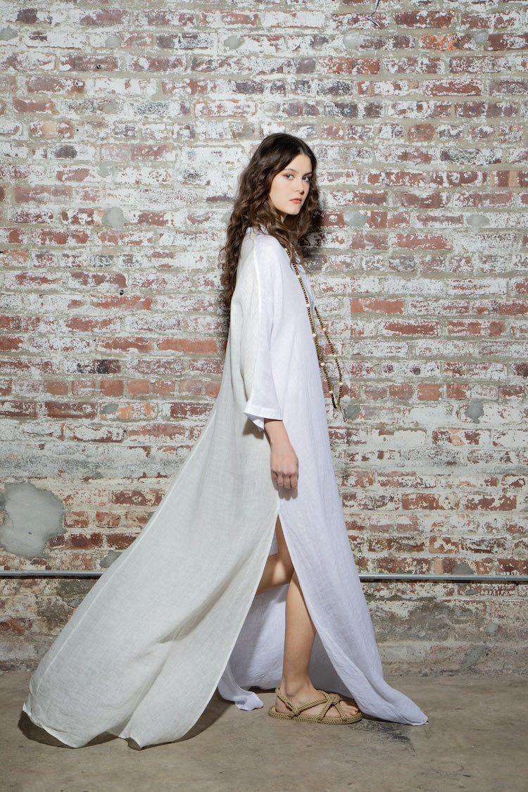 linen gauze floor length caftan linen gauze floor length caftan