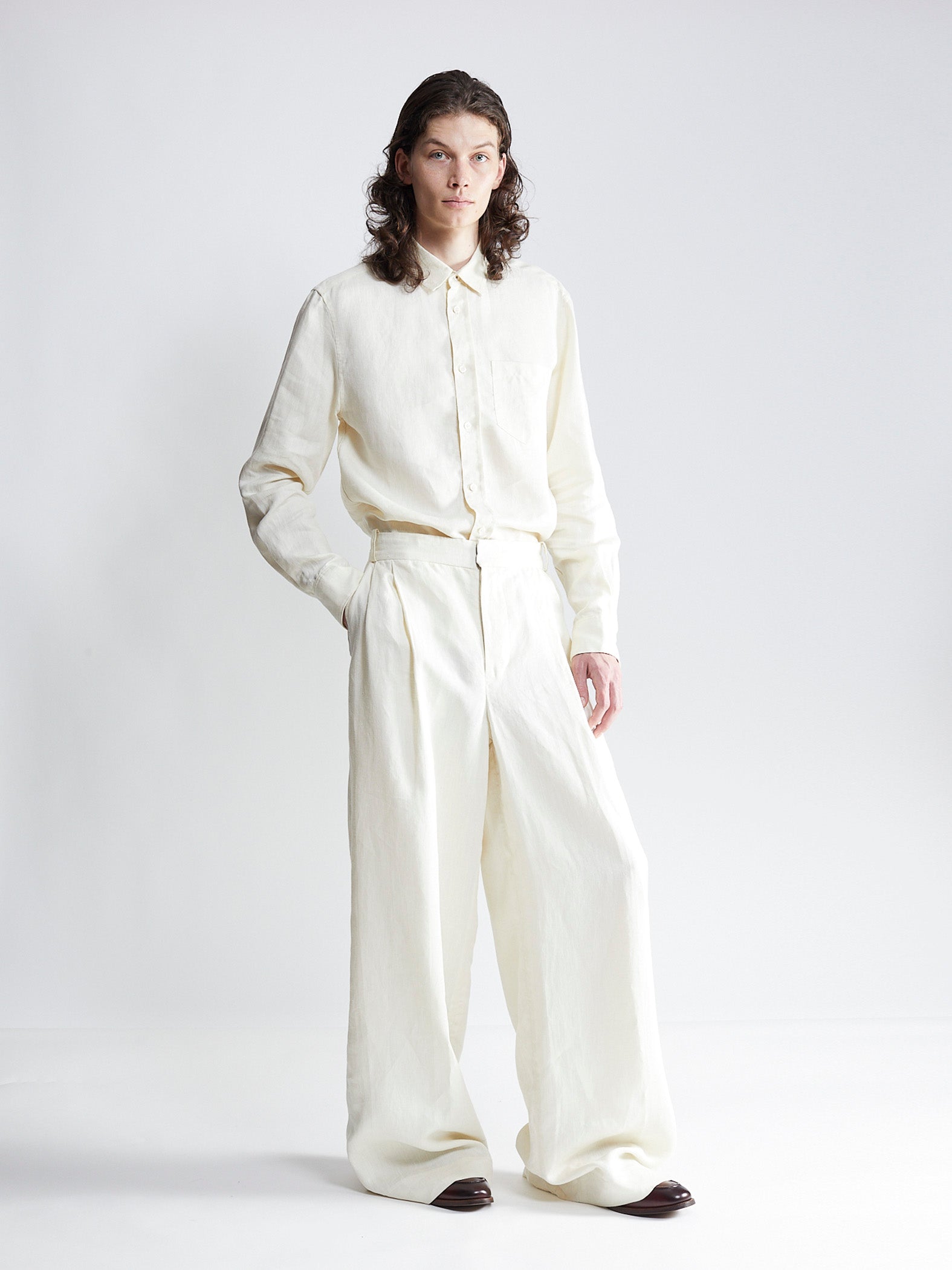 the-salting-classic shirt-ivory-linen