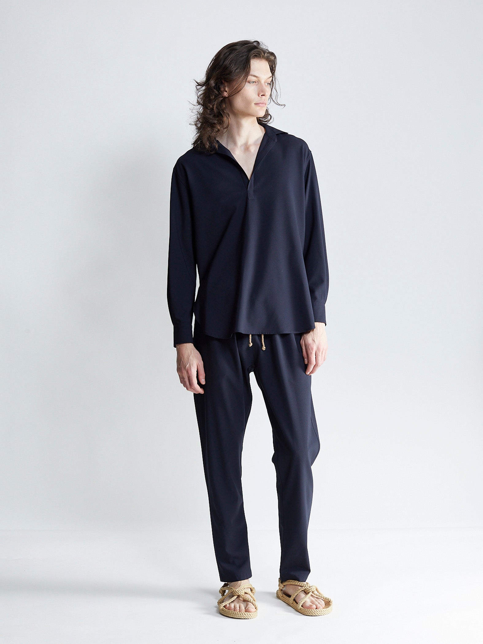 the-salting-classic-drawstring trouser-marine