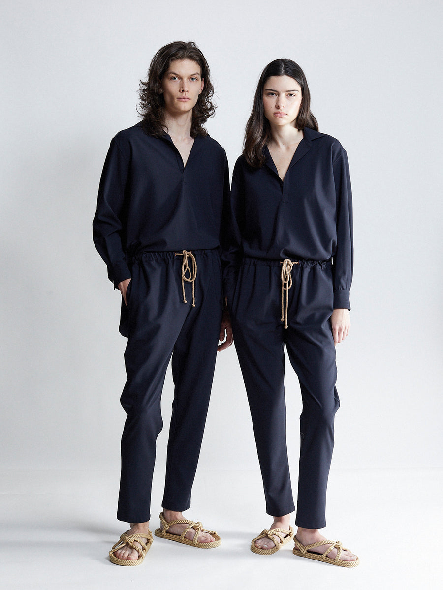the-salting-classic-drawstring trouser-marine