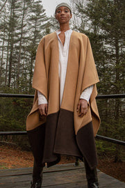 salted wool blanket cloak camel/bark