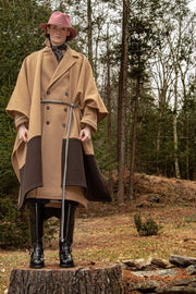 salted wool blanket cloak camel/bark