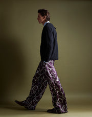 double pleat trouser - aubergine anchor