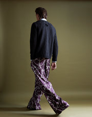 double pleat trouser - aubergine anchor