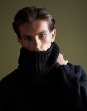 handknit wool/cashmere snood - charcoal mélange