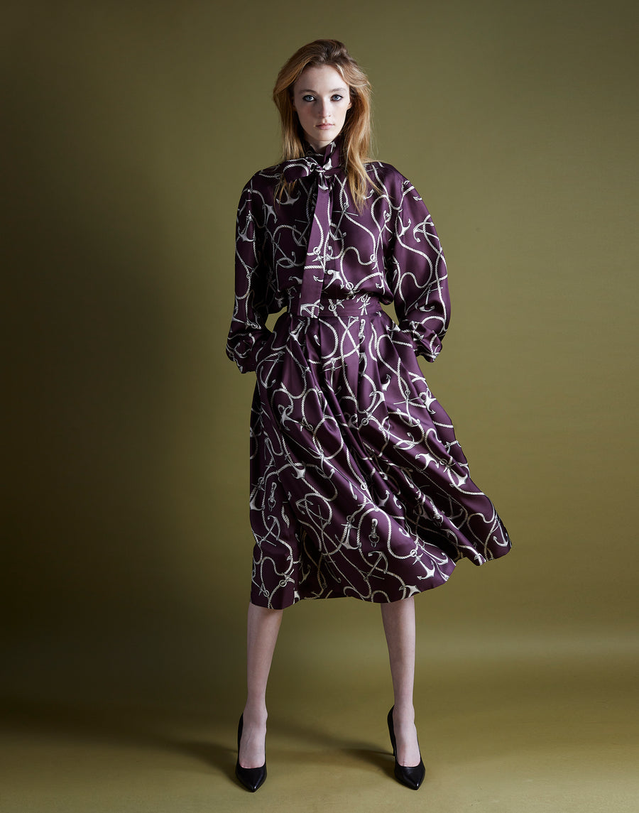tie shirt - aubergine anchor