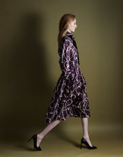 pleated full skirt - aubergine anchor