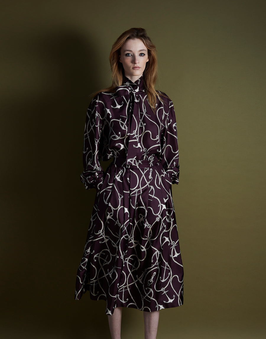 tie shirt - aubergine anchor