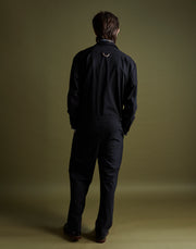 boiler suit - onyx wool poplin