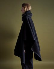 cloak - onyx boiled wool