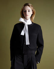 bomber jacket - onyx boiled wool
