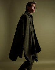 cloak - olive boiled wool