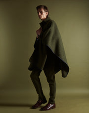 cloak - olive boiled wool