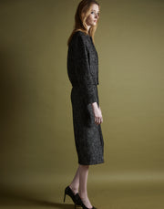peg skirt - speckled herringbone