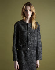 bomber jacket - speckled herringbone