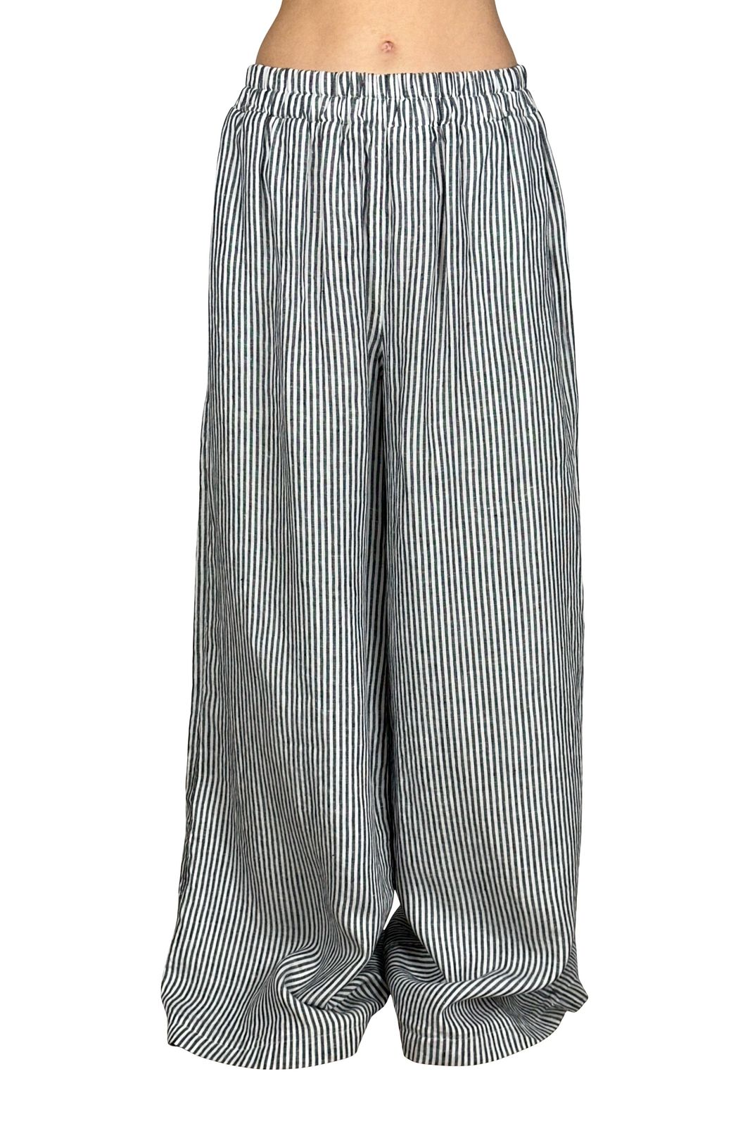 ultra wide leg trouser ash/salt stripe