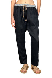 classic drawstring trouser onyx