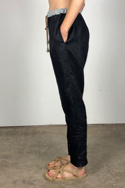 classic drawstring trouser onyx