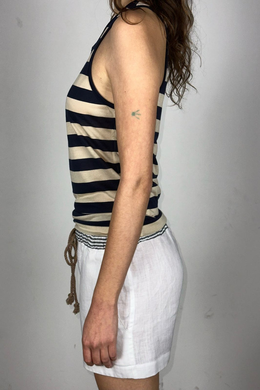 tank navy/khaki stripe