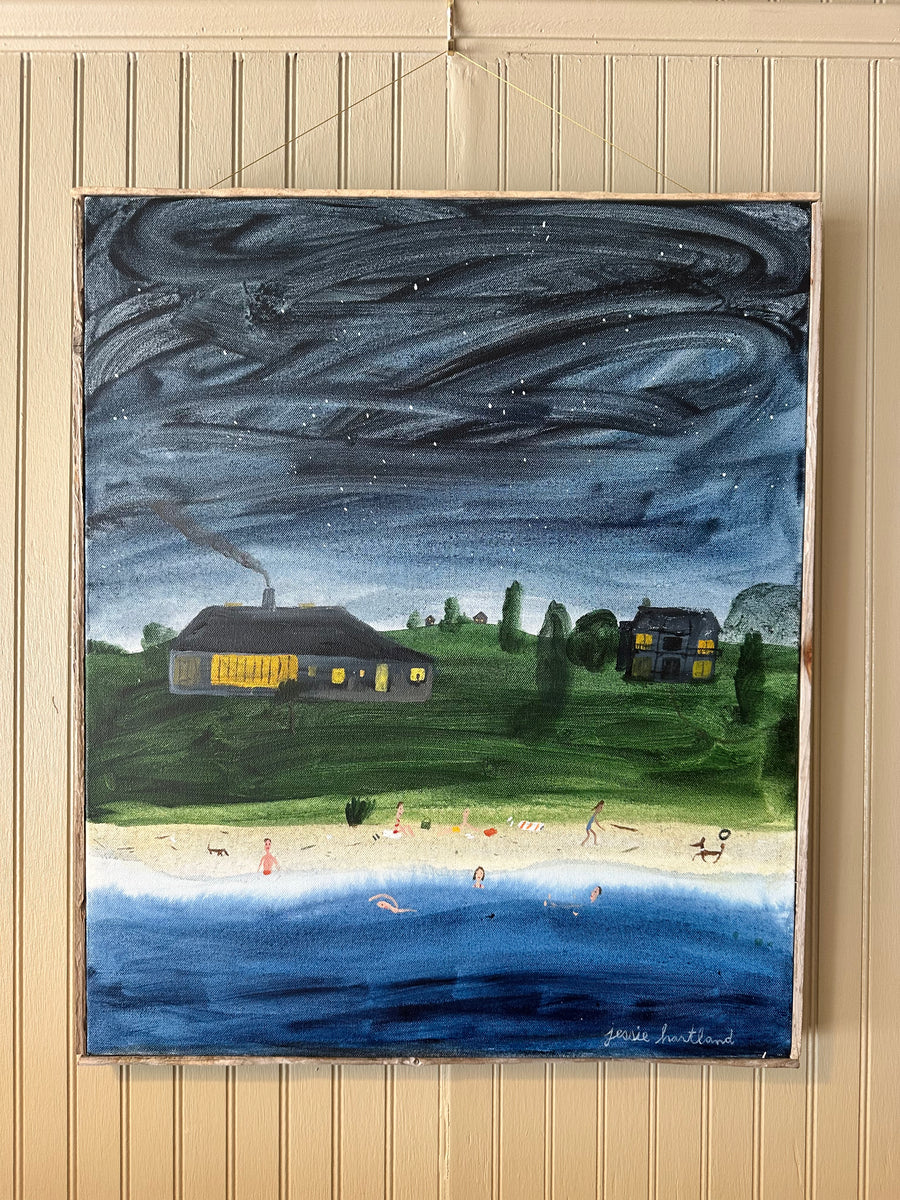 NIGHT SWIMMING IN BELLPORT BAY by jessie hartland