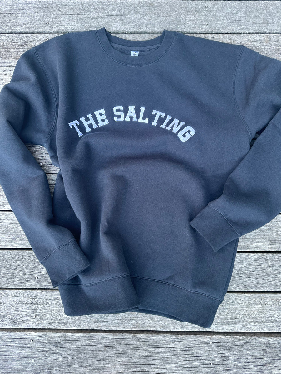 embroidered varsity crew - navy