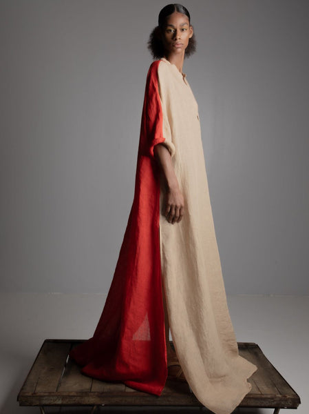 ARGUE☆ BELGIUM LINEN WIDE CAFTAN SET-UP Look7thesaltingSP24_PetrosKoui