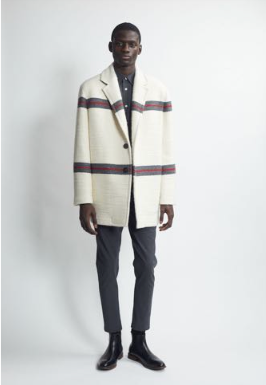 oversized sport coat - ivory/carbon