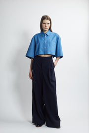 cropped box shirt - ocean