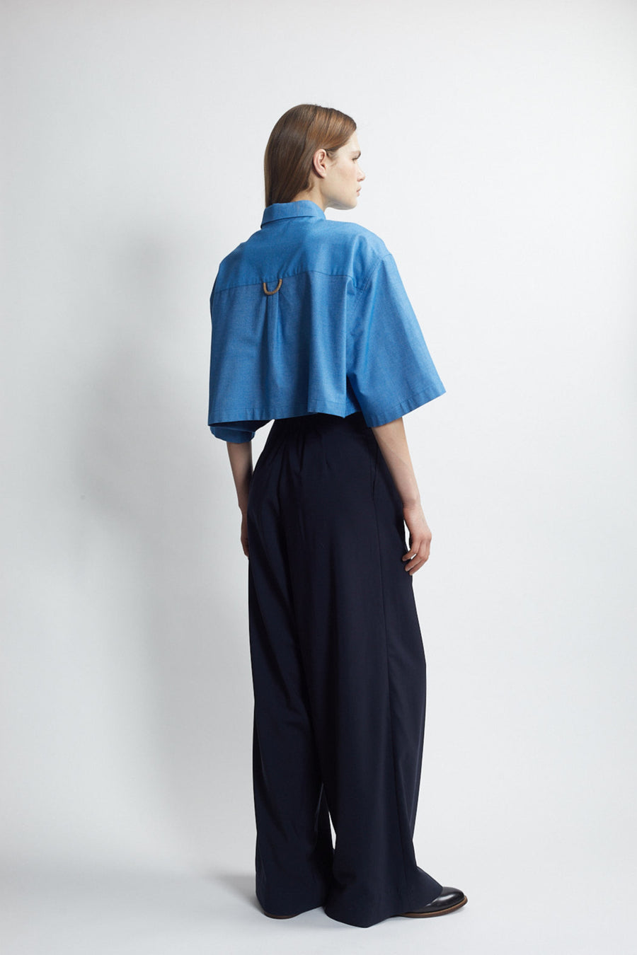 cropped box shirt - ocean