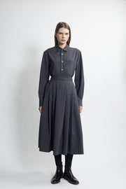pleated full skirt - carbon
