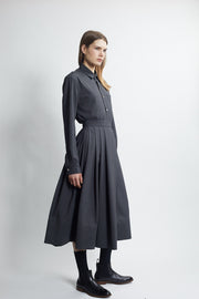 pleated full skirt - carbon