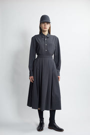 pleated full skirt - carbon