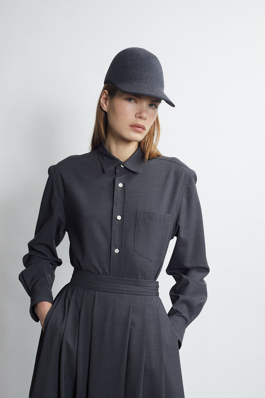 classic button down shirt - carbon