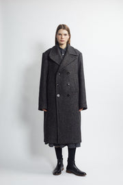double breasted peacoat - carbon