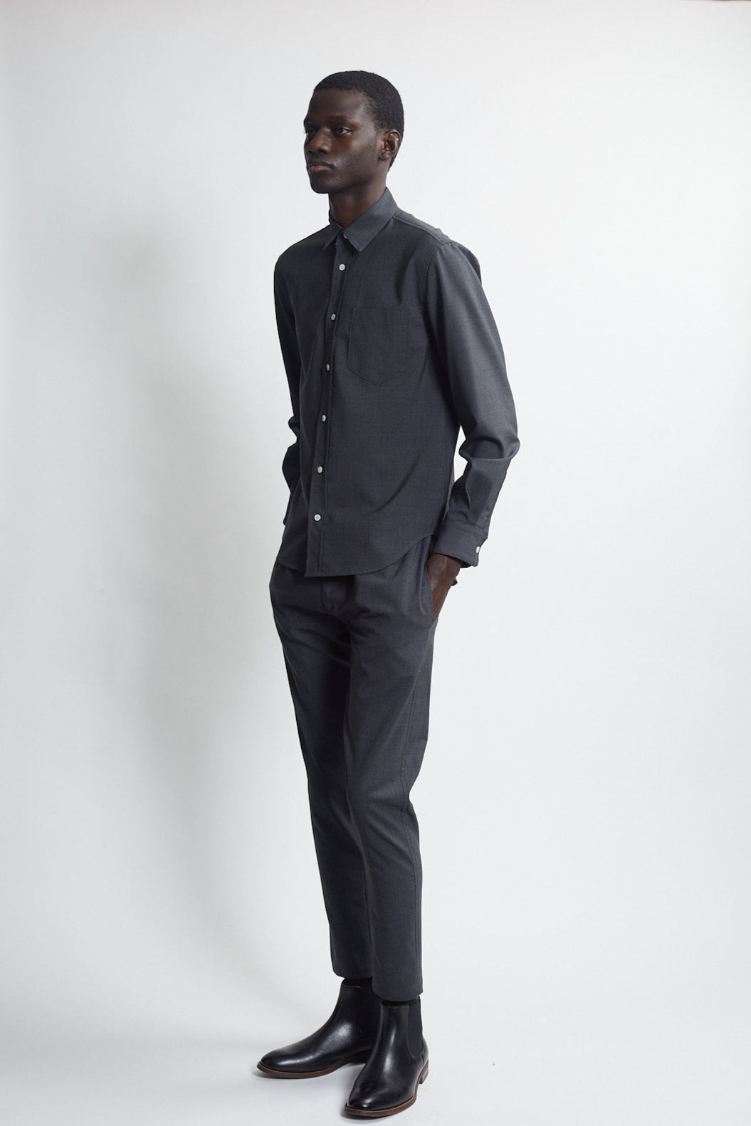 classic button down shirt - carbon
