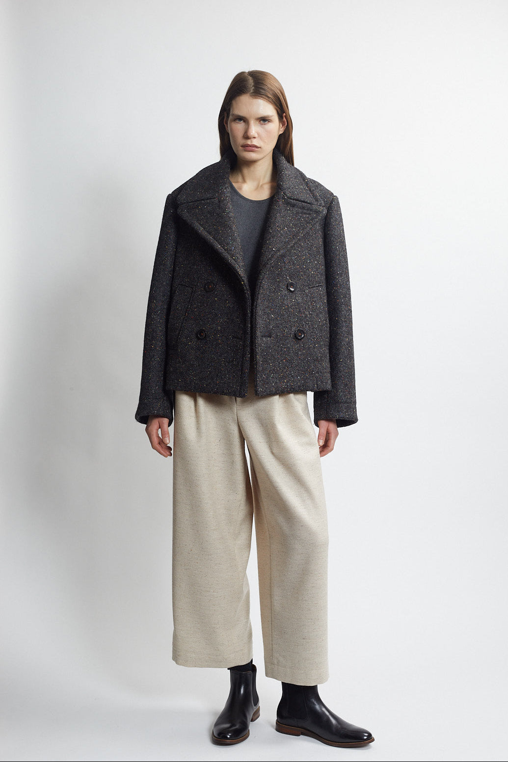 crop peacoat - carbon – thesalting