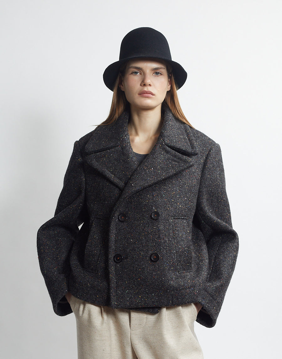 crop peacoat - carbon