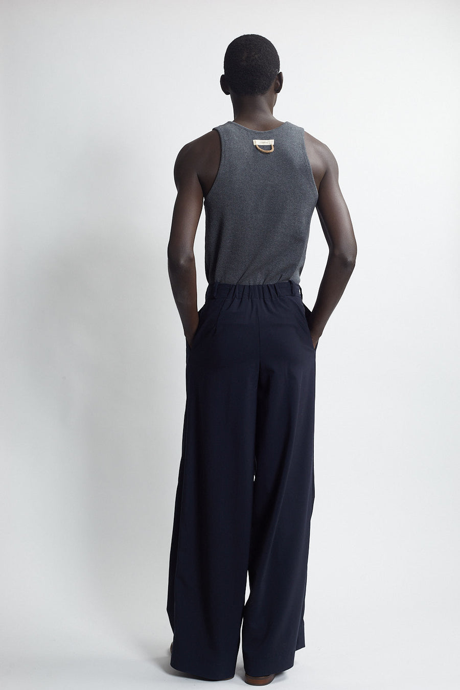 double pleat full trouser - marine