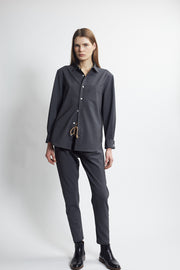 classic drawstring trouser - carbon