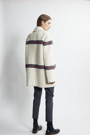oversized sport coat - ivory/carbon