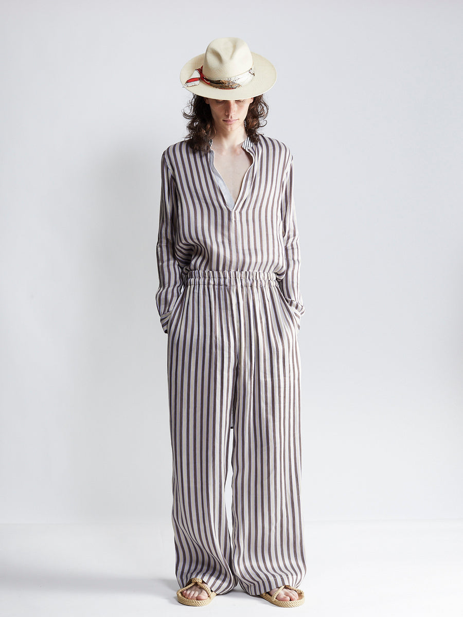 ultra wide trouser - venetian stripe