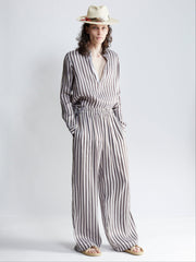 ultra wide trouser - venetian stripe