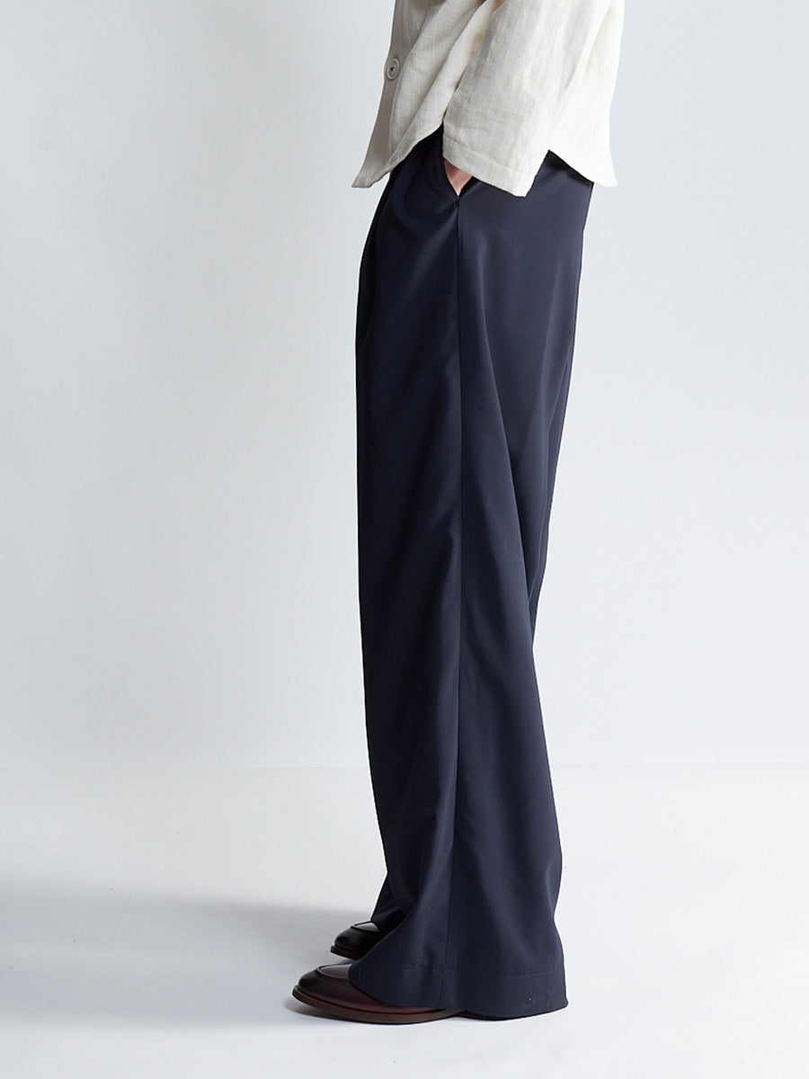 double pleat full trouser - marine