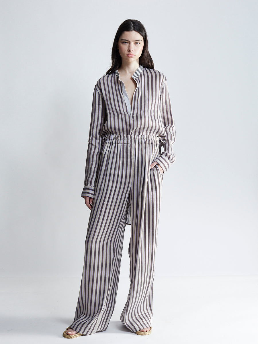 ultra wide trouser - venetian stripe