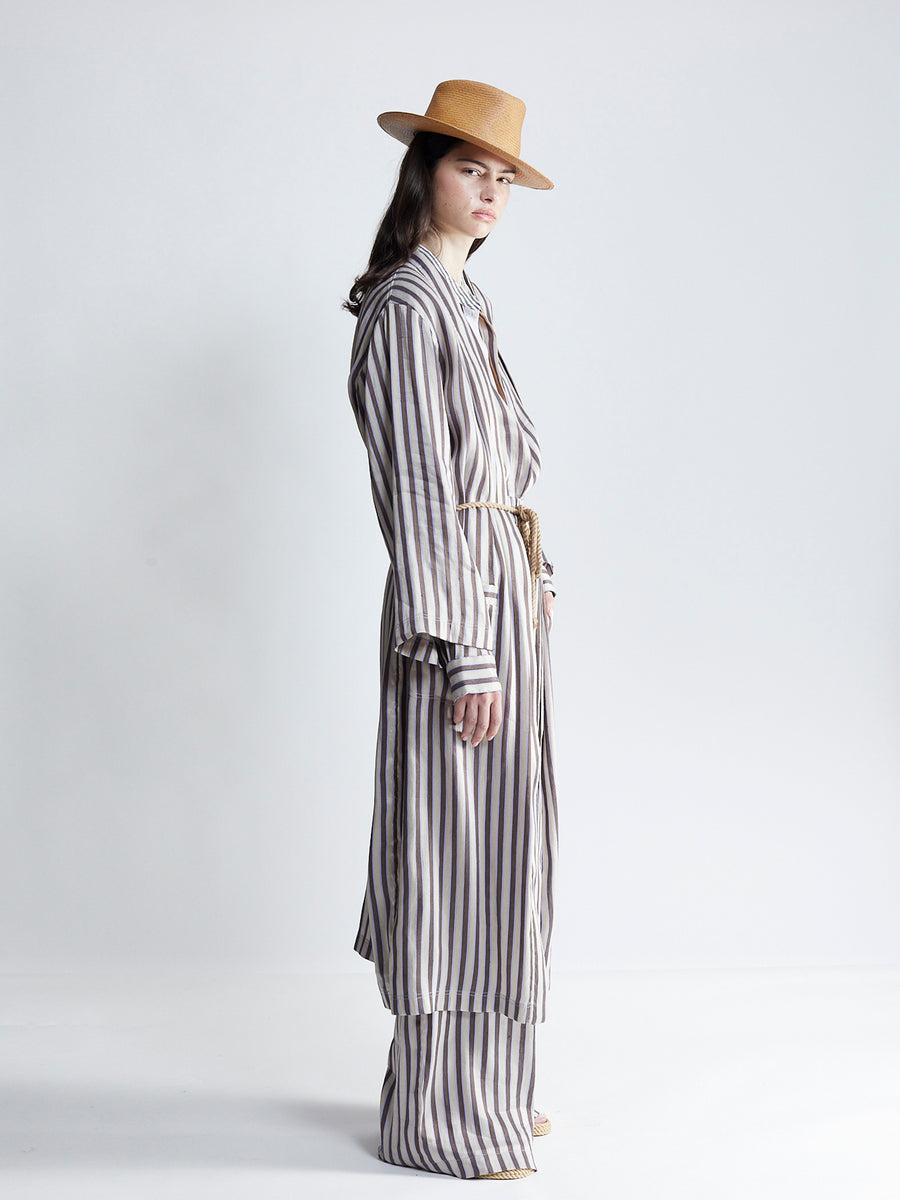 belted robe - venetian stripe