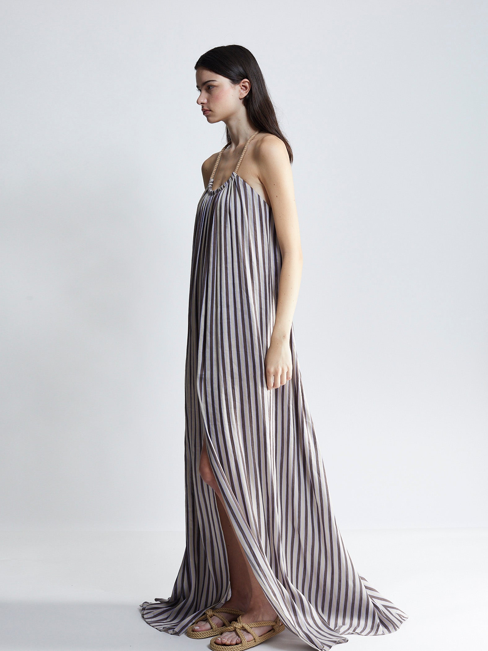 the salting | rope halter max dress - venetian stripe 0 the salting | rope halter max dress - venetian stripe 0