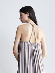 rope halter max dress - venetian stripe