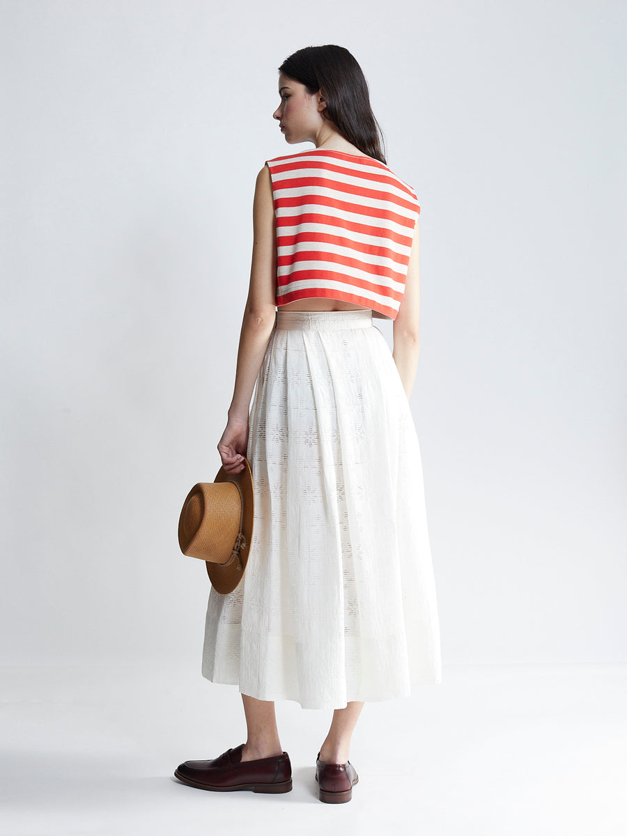 sleeveless crop top - boating stripe