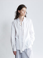 tie front shirt - salt white