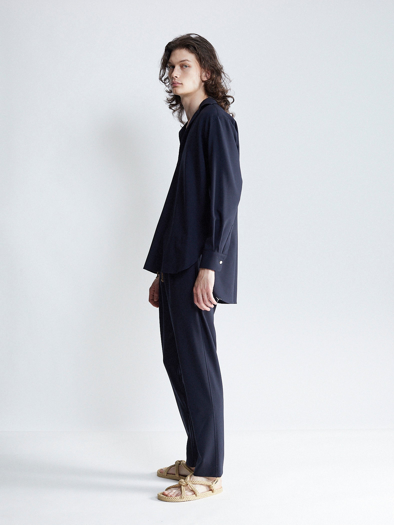 classic drawstring trouser - marine